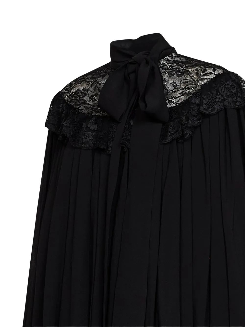 Chloé lace-trimmed pleated mini dress Zwart