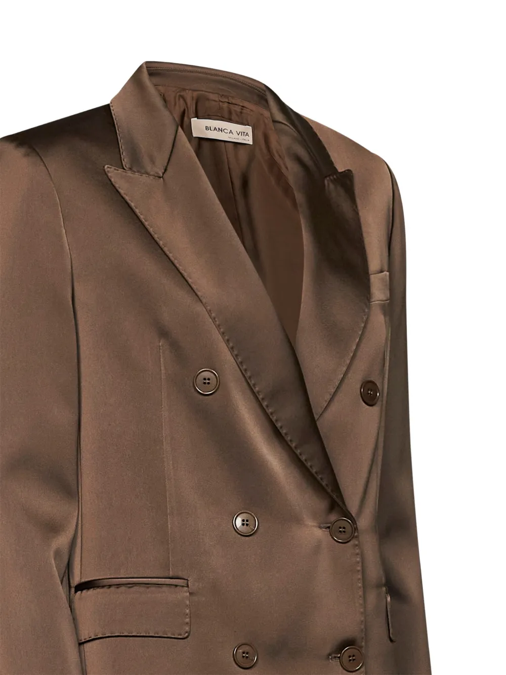 Blanca Vita double-breasted peak-lapel trouser suit Bruin