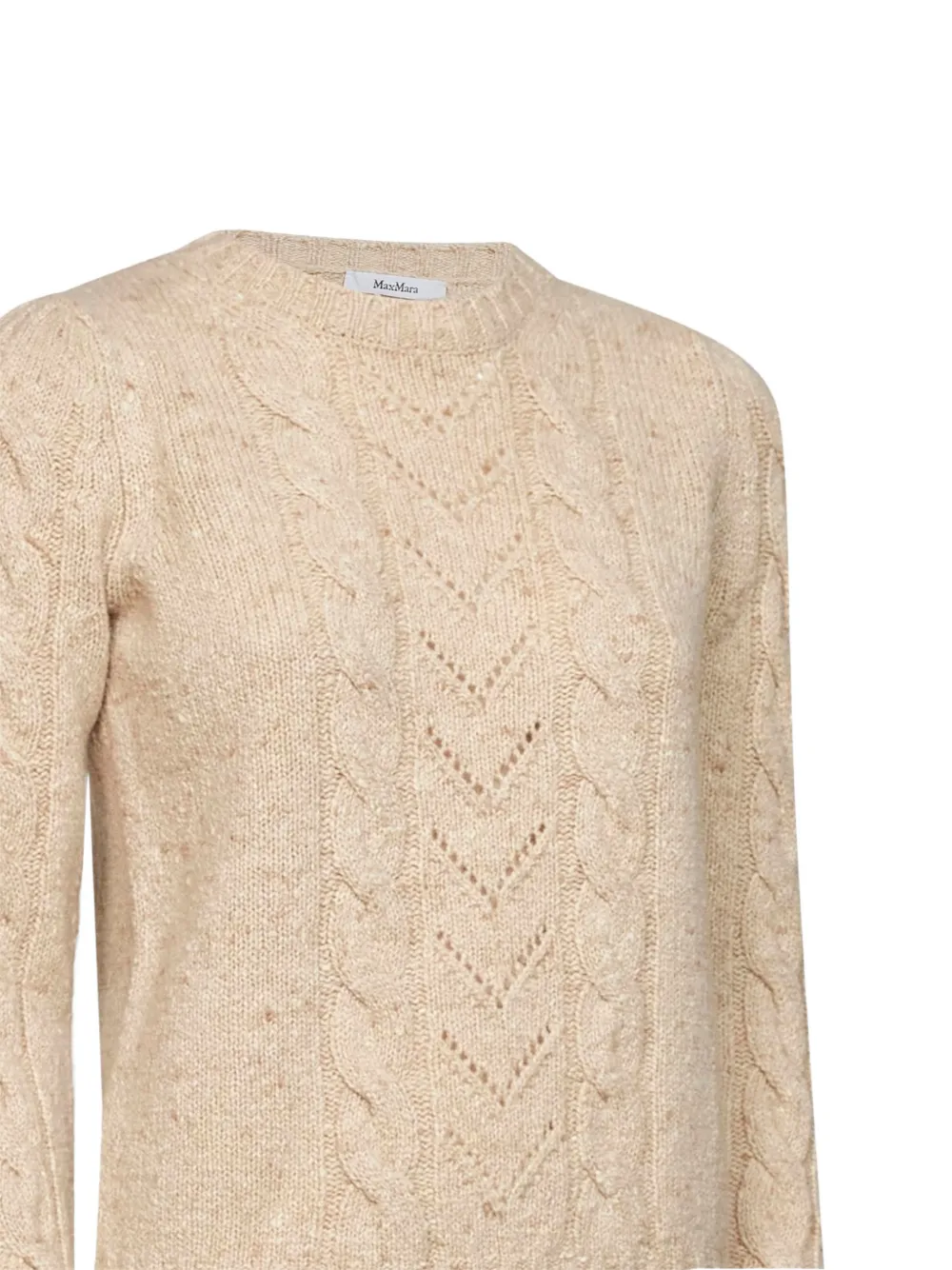 Max Mara cable-stitch bouclé sweater Beige
