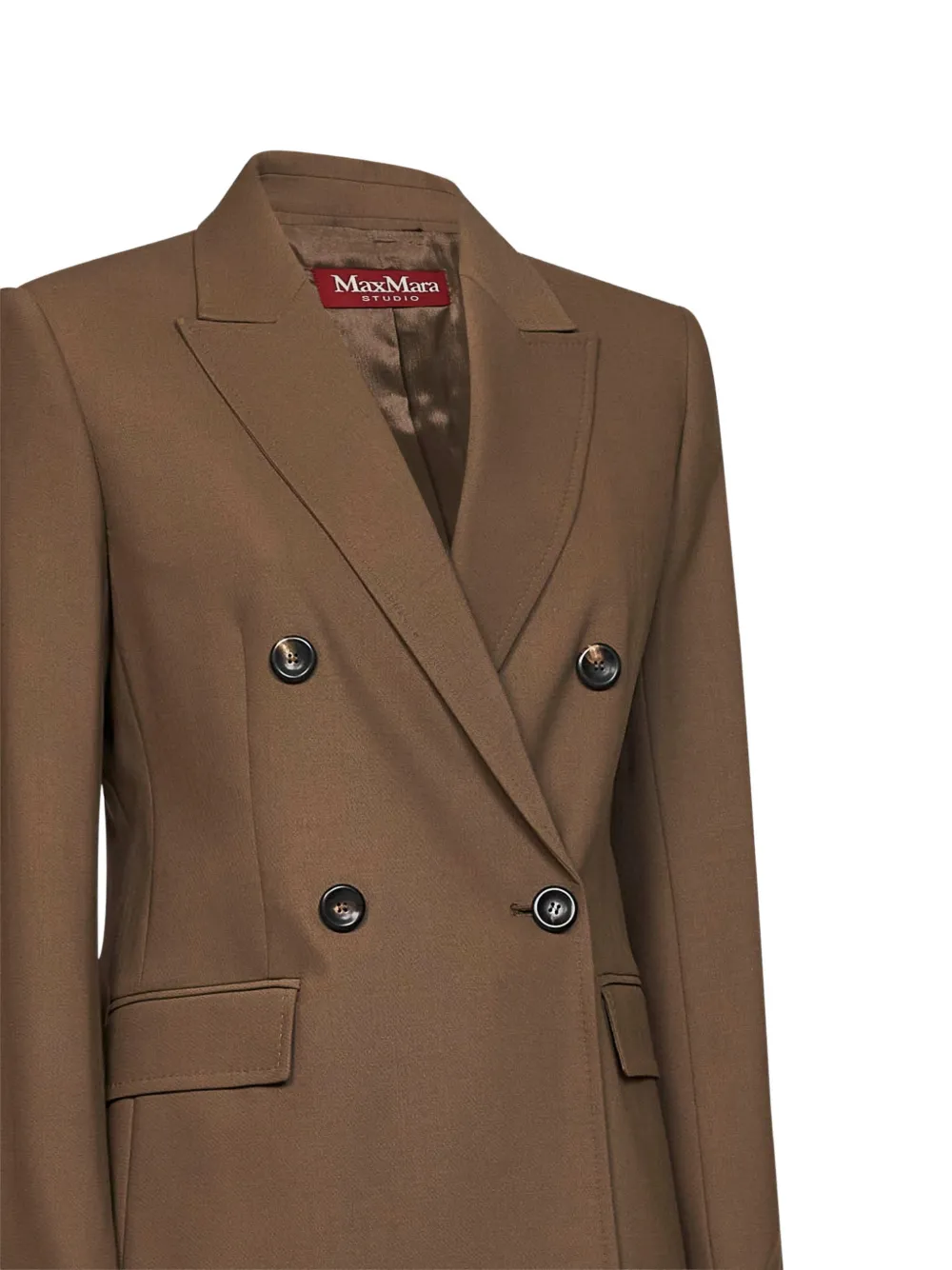 Max Mara double-breasted peak-lapel jacket Bruin