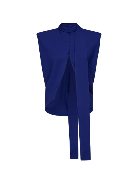 Mugler top asimétrico con detalle de pañuelo