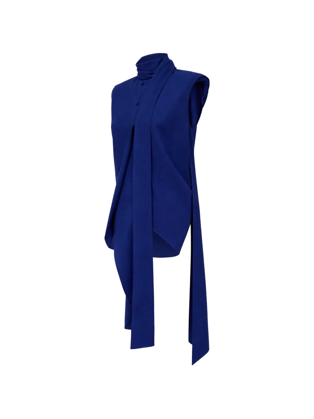 Mugler asymmetric scarf-detail top Blauw