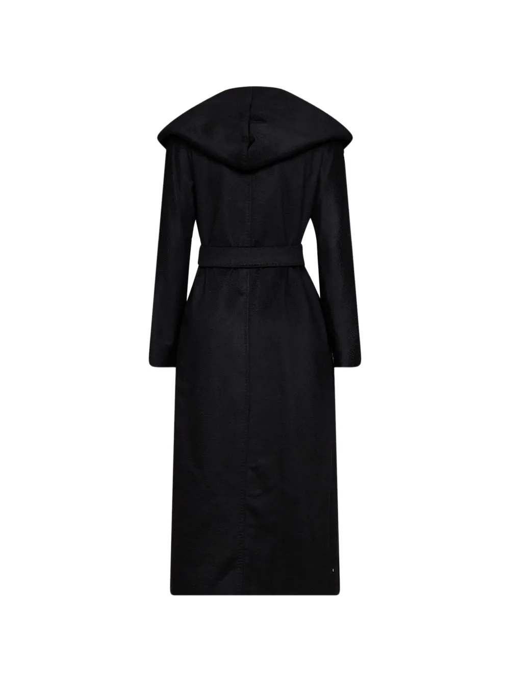 Max Mara hooded belted coat Zwart