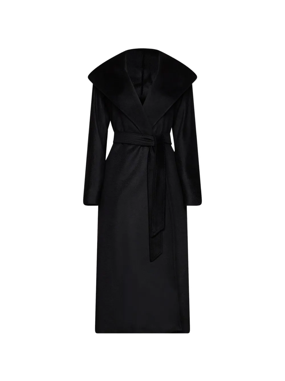 Max Mara hooded belted coat - Schwarz
