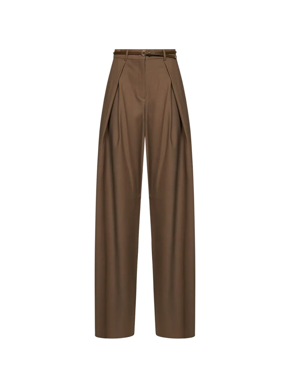 Max Mara belted pleated trousers - Marrone