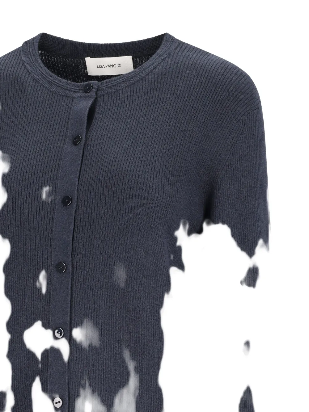 Lisa Yang Abeena ribbed-knit cardigan Blauw