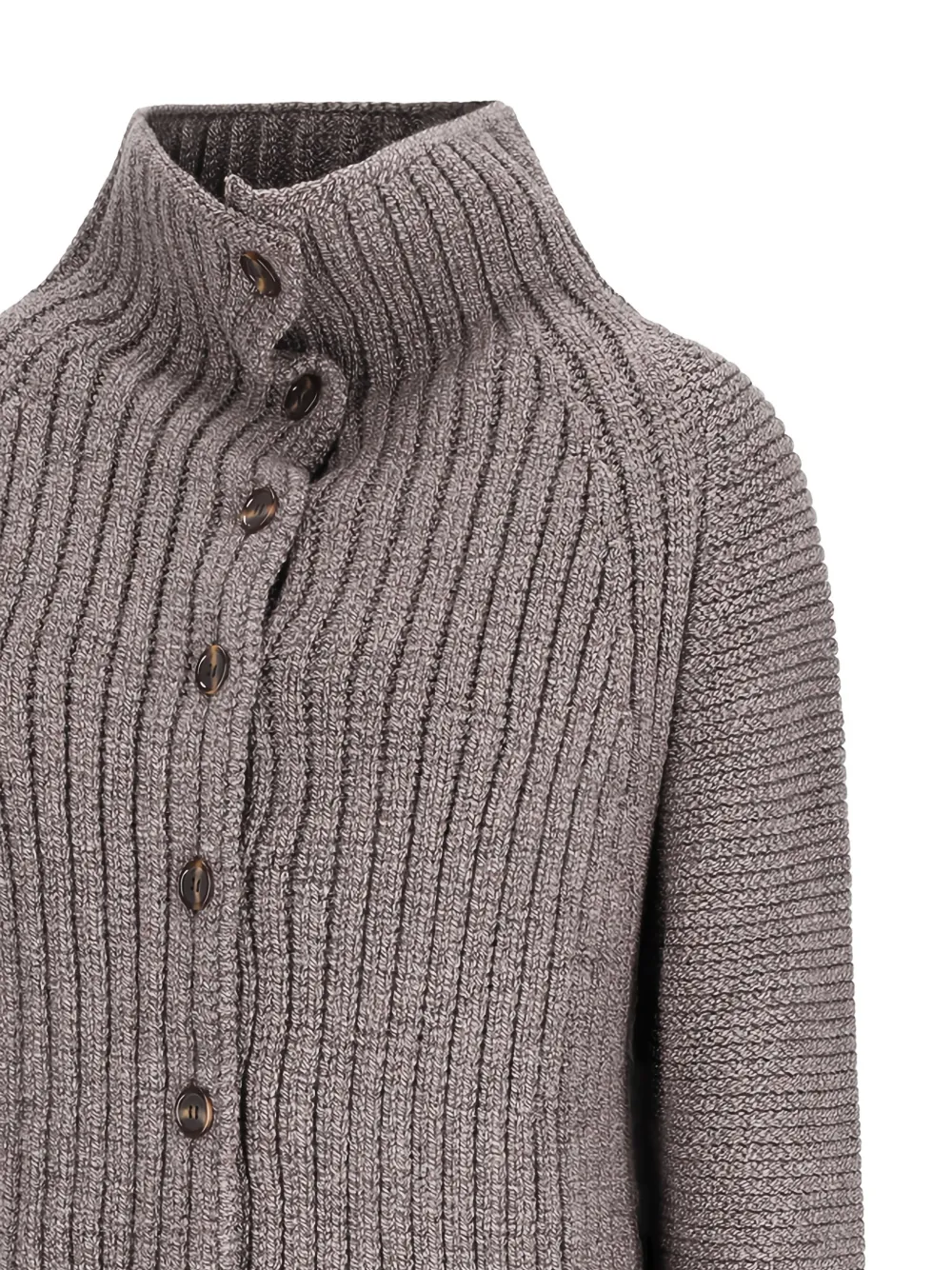 Magda Butrym ribbed lace-trim cardigan Bruin
