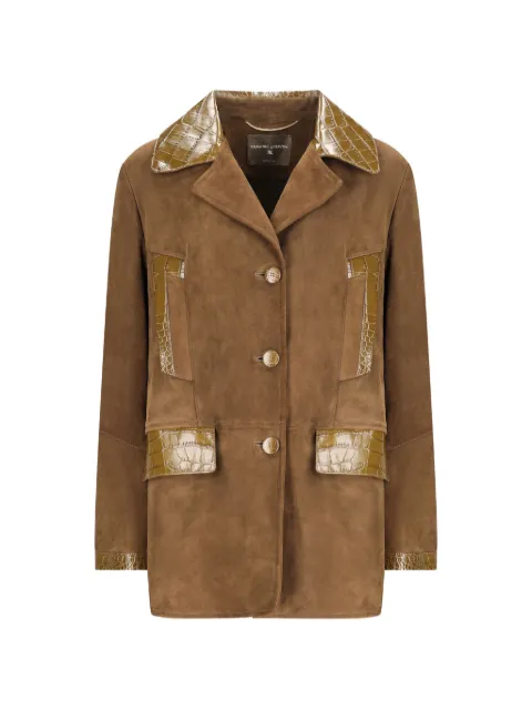 Ermanno Scervino manteau en daim à effet peau de crocodile