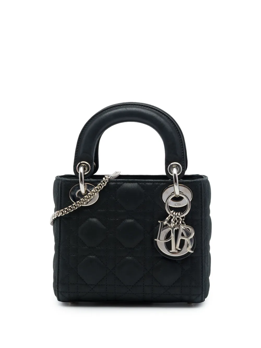 Christian Dior Pre-Owned 2015 Mini Lambskin Cannage Lady Dior satchel - Nero