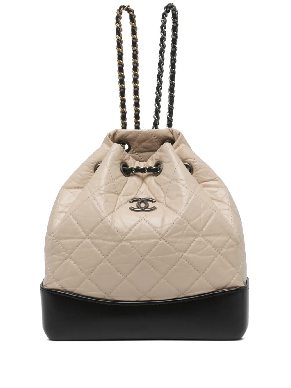 CHANEL Pre-Owned 2018 Small Quilted Aged Calfskin Gabrielle backpack - Nude