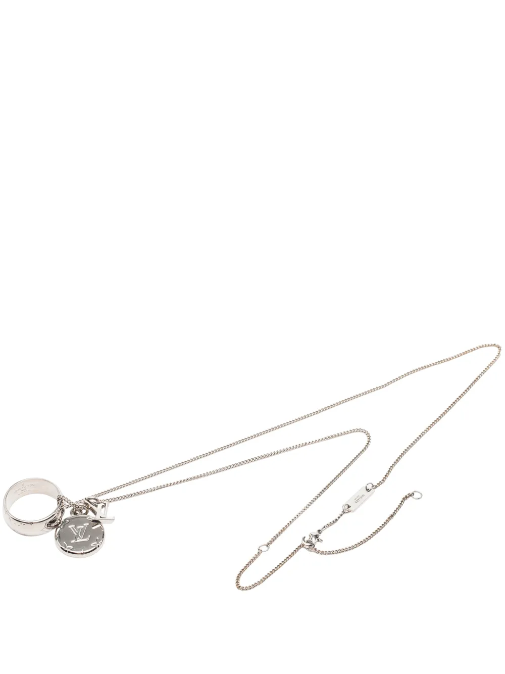 Louis Vuitton Pre-Owned 2018 Brass Monogram Charms Necklace costume necklace - Silber