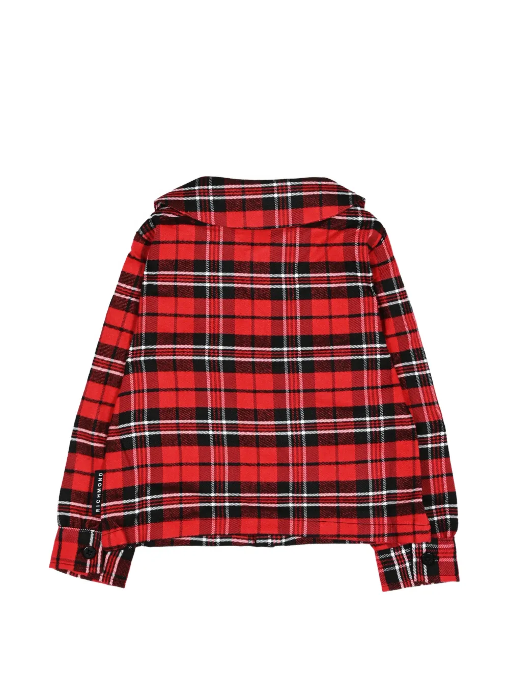 John Richmond Junior tartan-check Peter Pan collar shirt Rood
