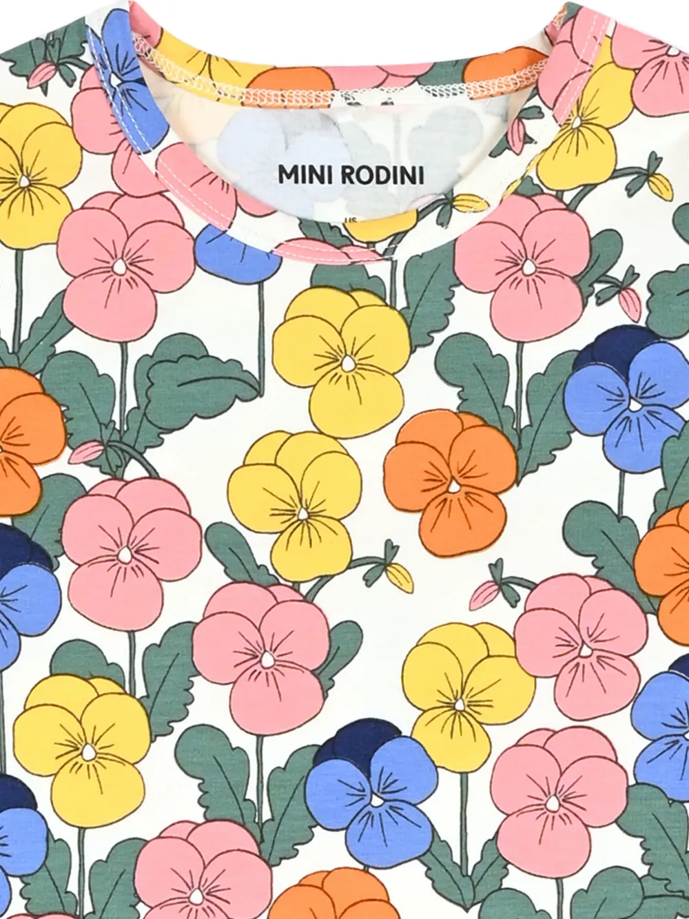 Mini Rodini Violas floral-print T-shirt Wit