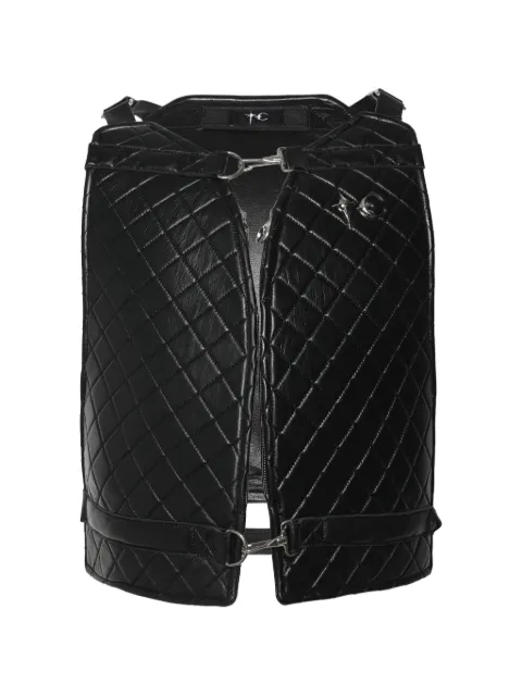 THUG CLUB quilted leather vest