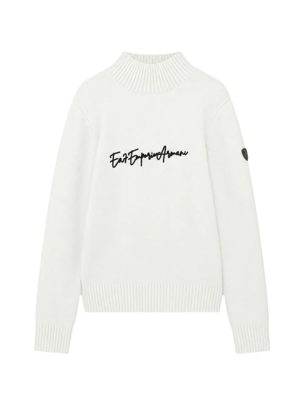 Ea7 Emporio Armani logo-embroidered high-neck sweater - Bianco