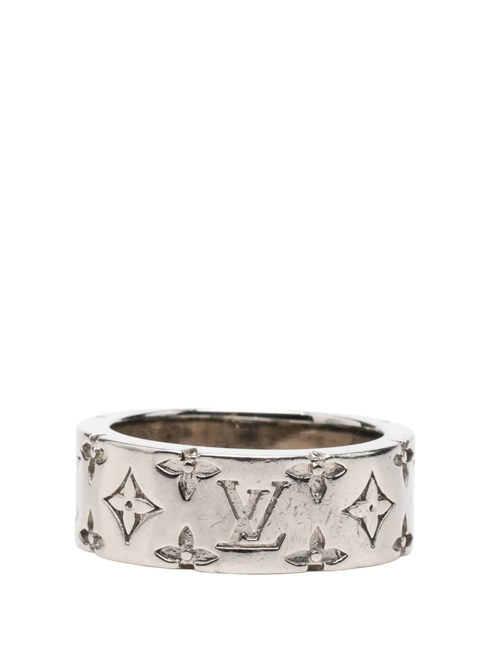 Louis Vuitton Pre-Owned 2024 Brass LV Mosaic Ring M costume ring - Silver