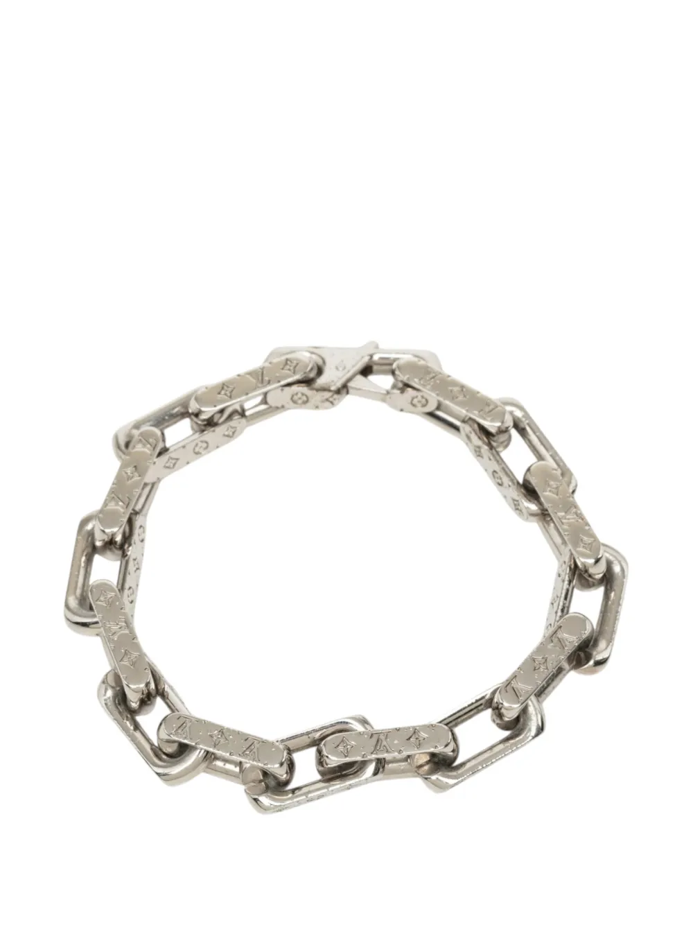 Louis Vuitton Pre-Owned 2020 Stainless Steel Monogram Chain Bracelet L costume bracelet - Silber