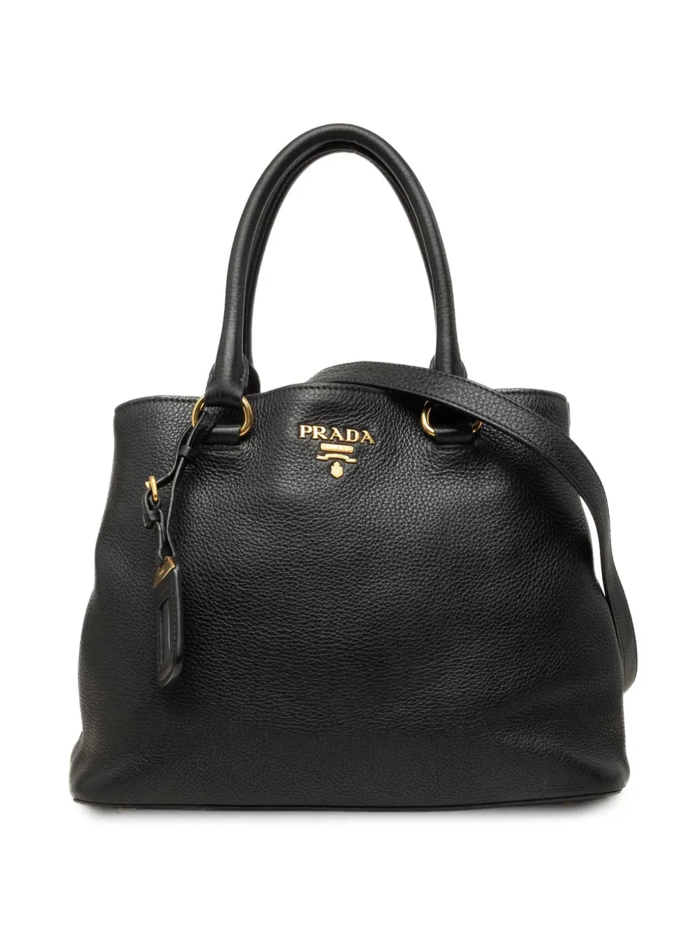 Prada Pre-Owned 2010-2026 Vitello Daino Open Convertible Tote satchel - Schwarz
