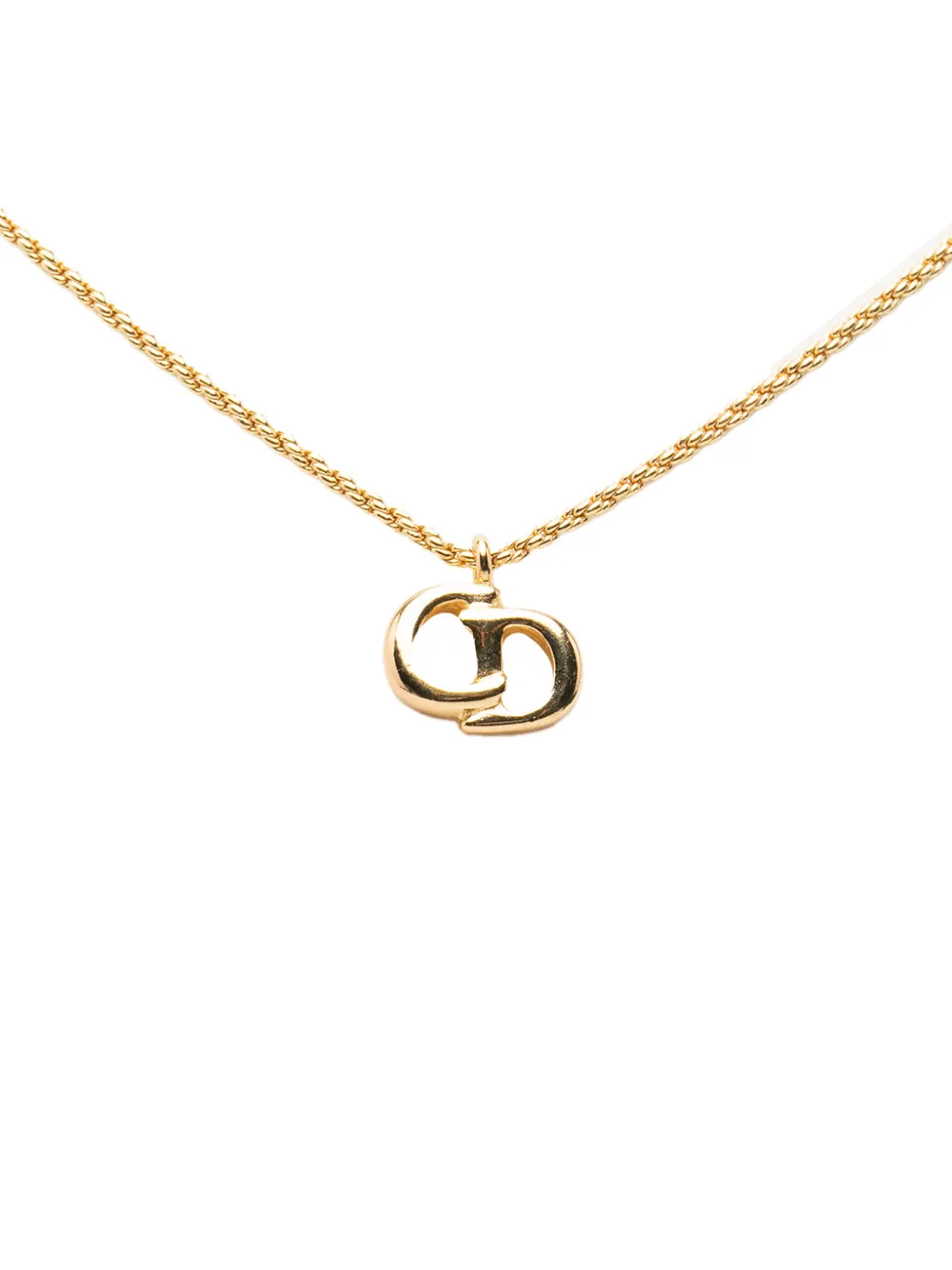 Christian Dior Pre-Owned 1980-1990 Gold Plated CD Logo Pendant Necklace costume necklace - Oro