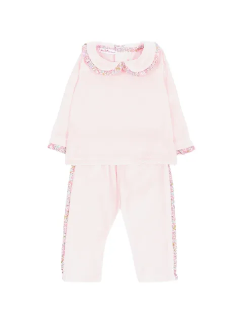Pesciolino Rosso Kids floral-trim Peter Pan collar pajamas