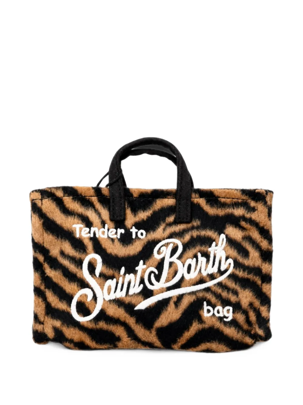 MC2 Saint Barth tiger-print logo-embroidered tote bag Bruin