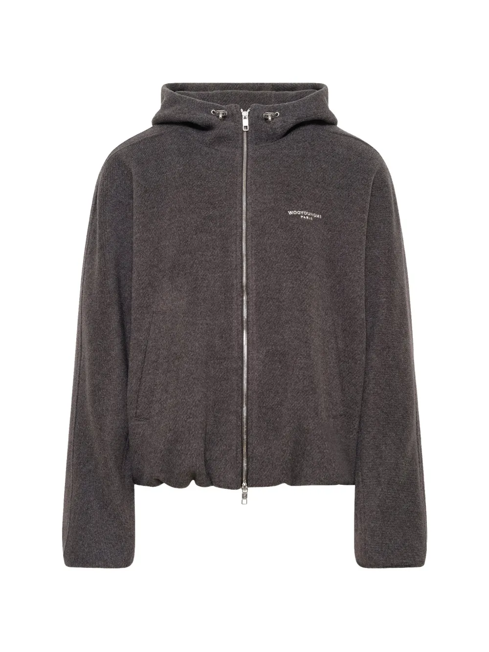 Wooyoungmi logo-print zip-up hoodie - Grigio