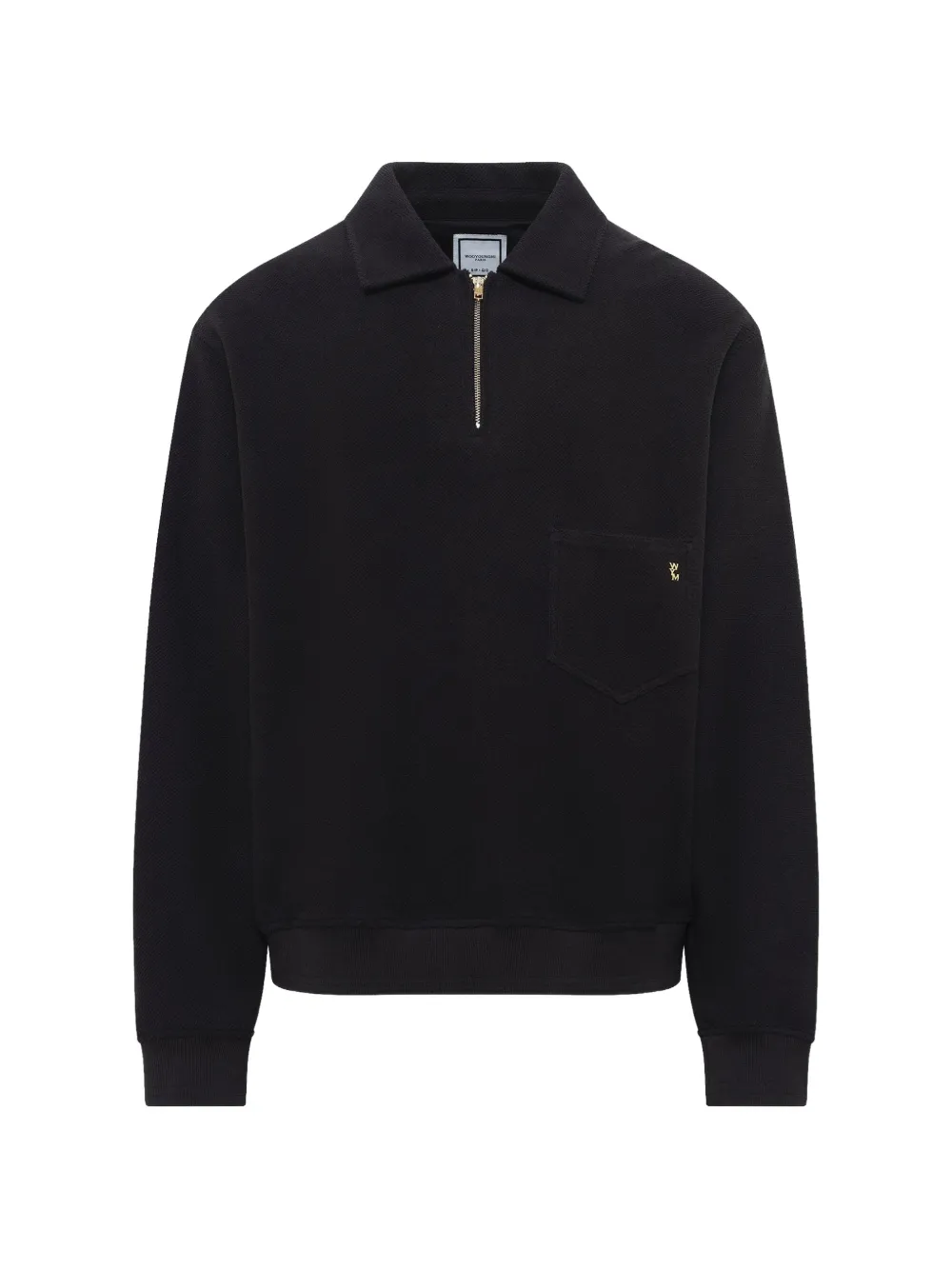 Wooyoungmi quarter-zip logo-detail sweater Zwart