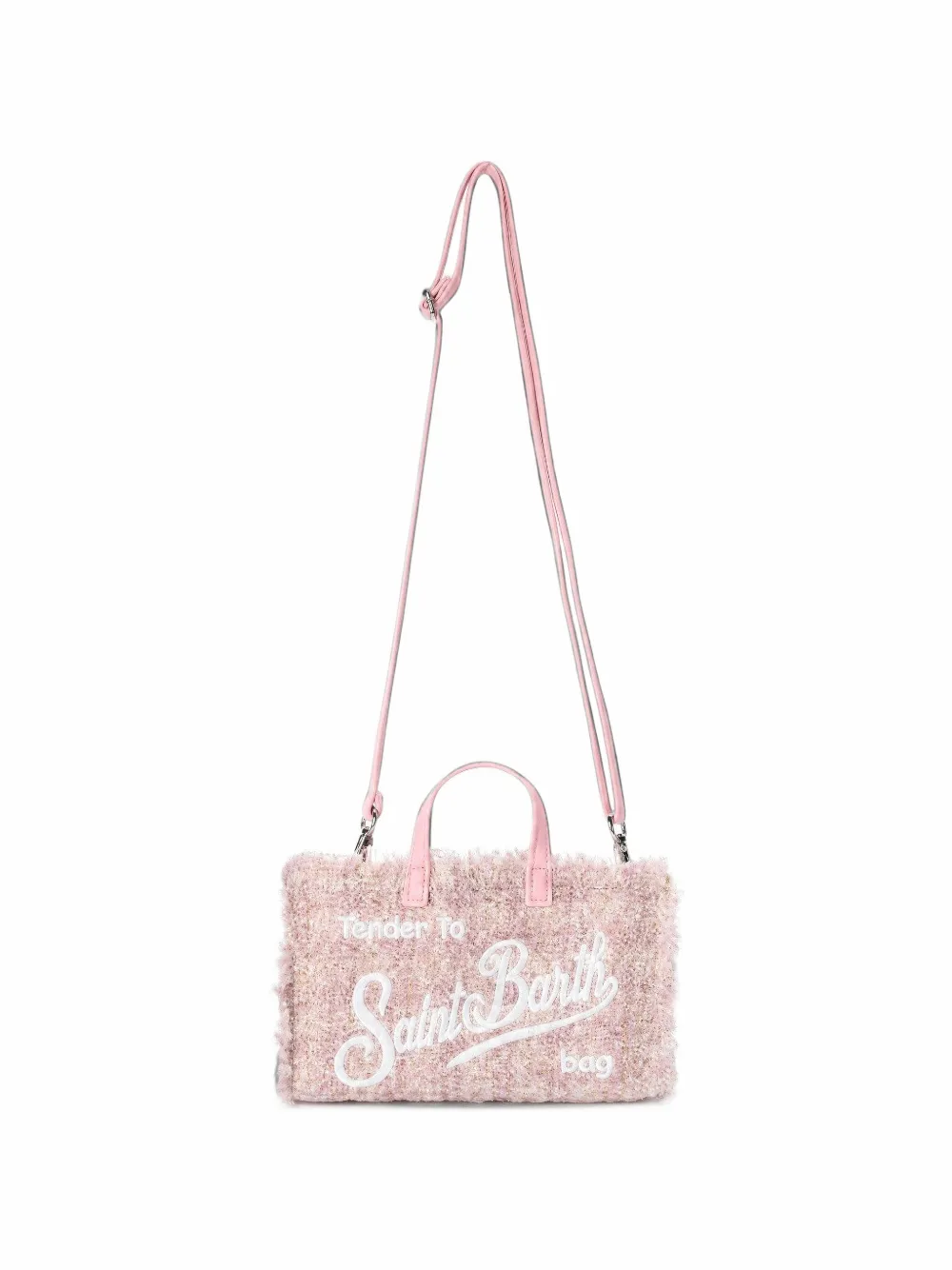 MC2 Saint Barth fringed bouclé-knit tote bag Roze
