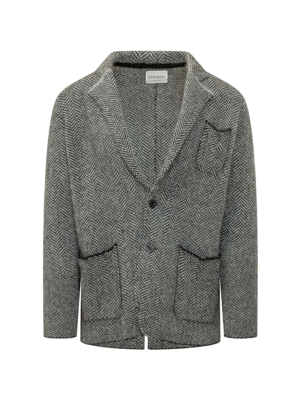 SANFREDI herringbone-knit blazer - Grigio