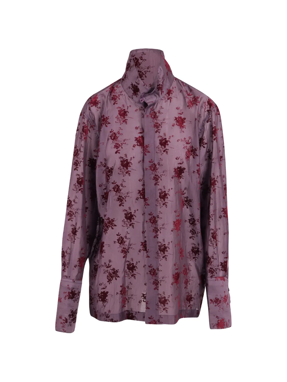 THELATEST floral-print high-neck shirt Paars