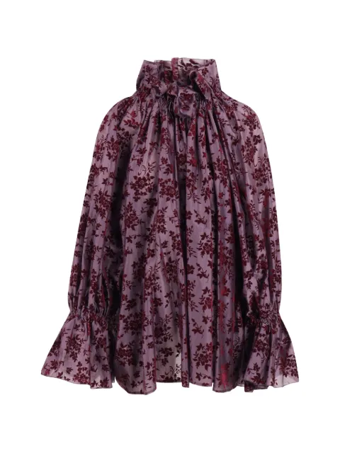 THELATEST Estelle floral-devoré ruffled blouse