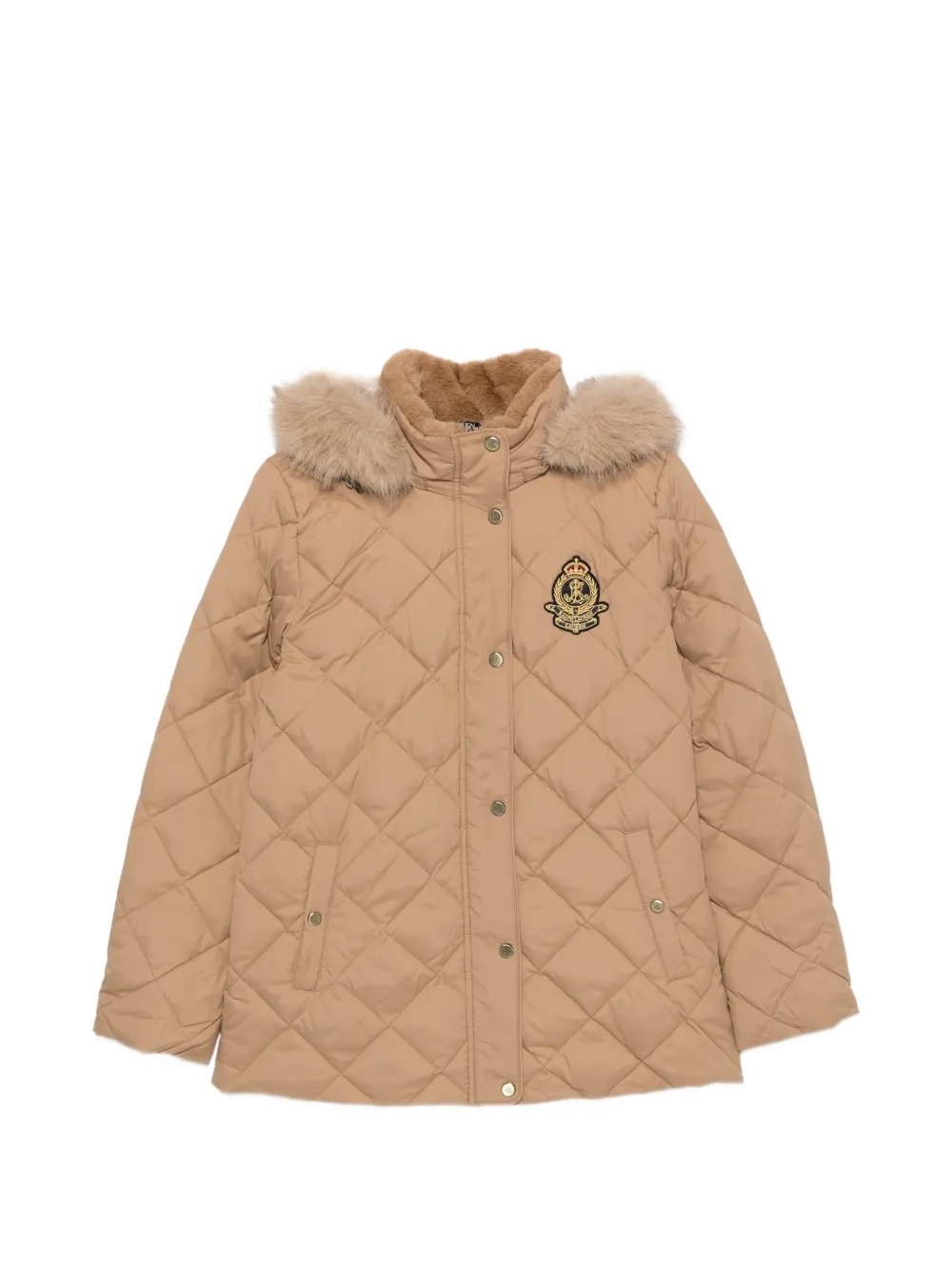 Lauren Ralph Lauren quilted faux fur-trim jacket - Neutrals