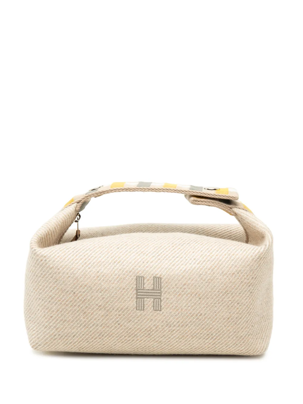 Hermès Pre-Owned 2010-2026 Small Wool Bride A Brac Au Carre Case vanity bag - Nude