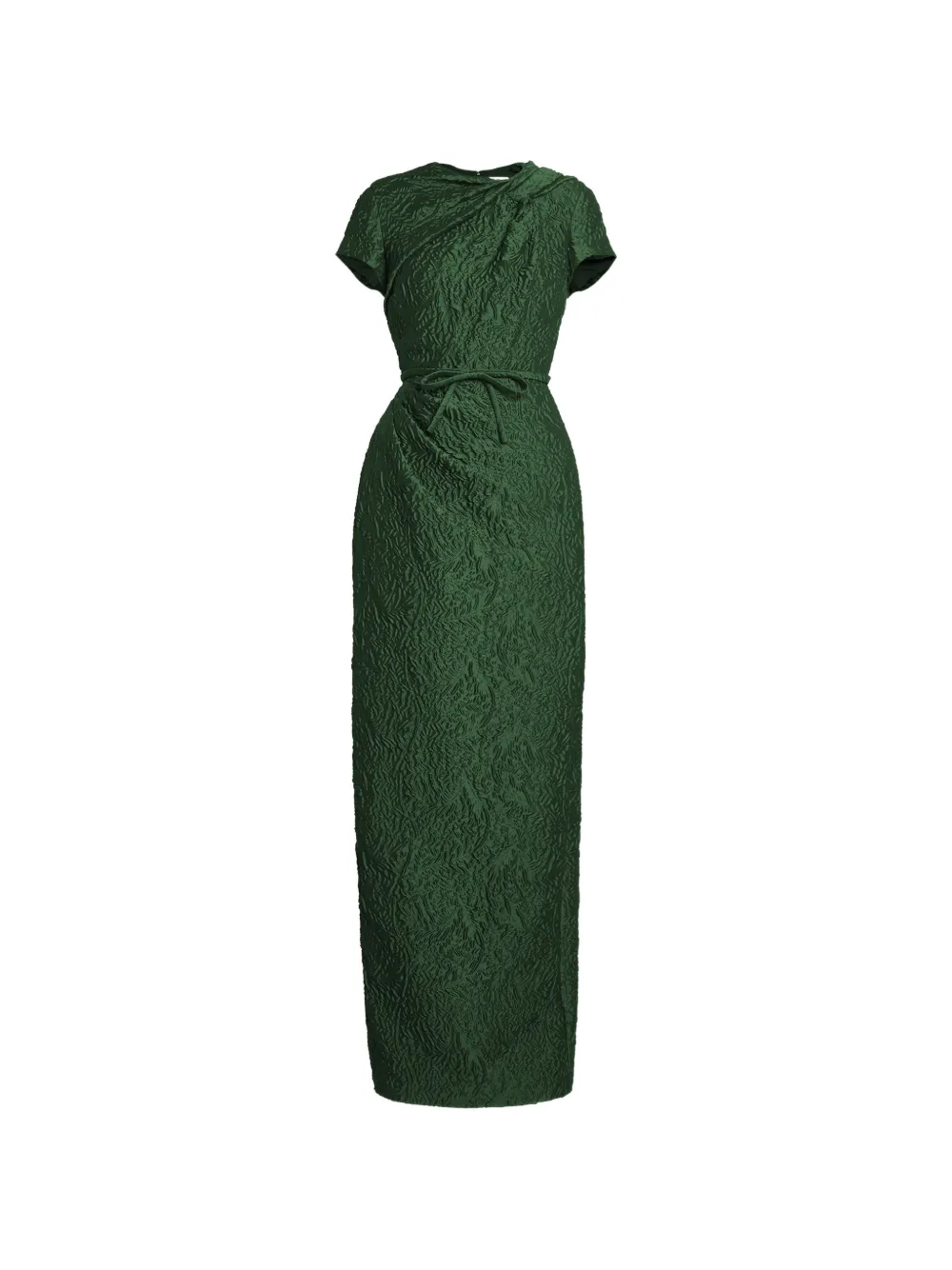 ERDEM cloqué jacquard draped maxi dress Groen