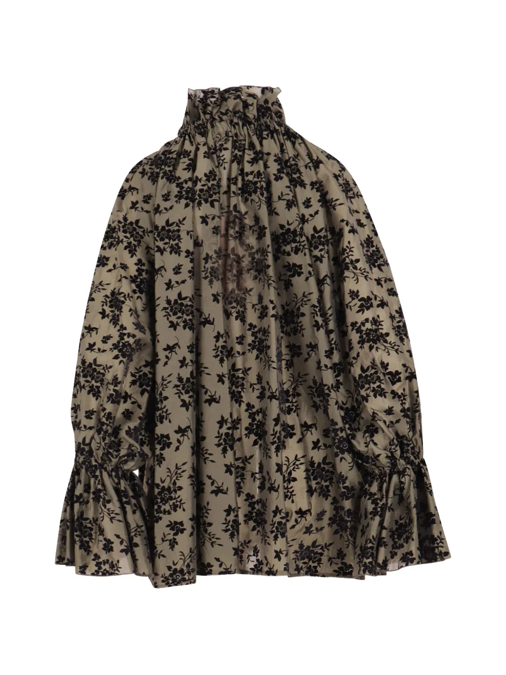 THELATEST Estelle floral-print ruffled blouse Groen