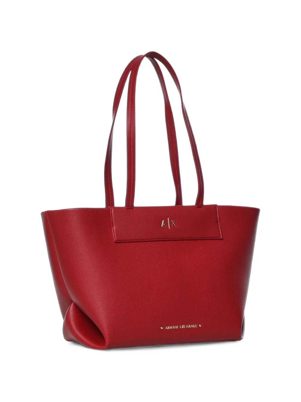 Armani Exchange logo-embossed grained-effect tote bag Rood