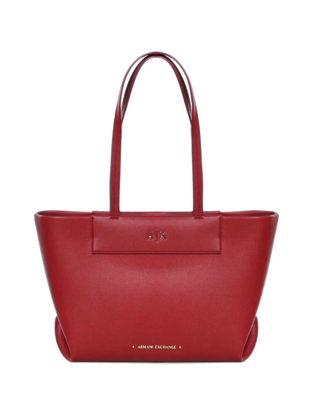 Armani Exchange logo-embossed grained-effect tote bag Rood