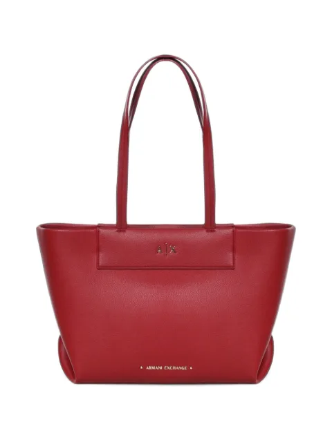 Armani Exchange logo-embossed grained-effect tote bag