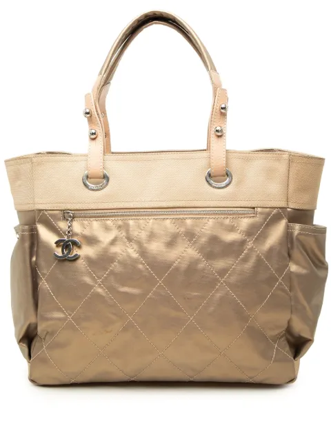 CHANEL Pre-Owned 2006-2008 Large Quilted Coated Canvas Paris Biarritz tote bag