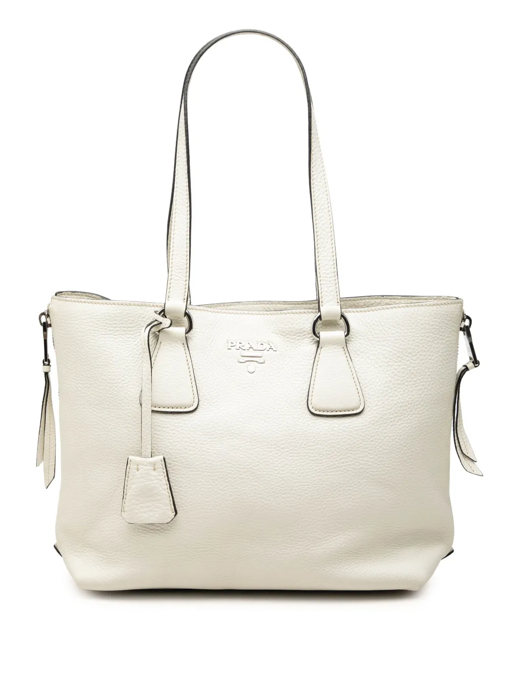Prada Pre-Owned 2013-2026 Vitello Daino Side Zip tote bag - Bianco