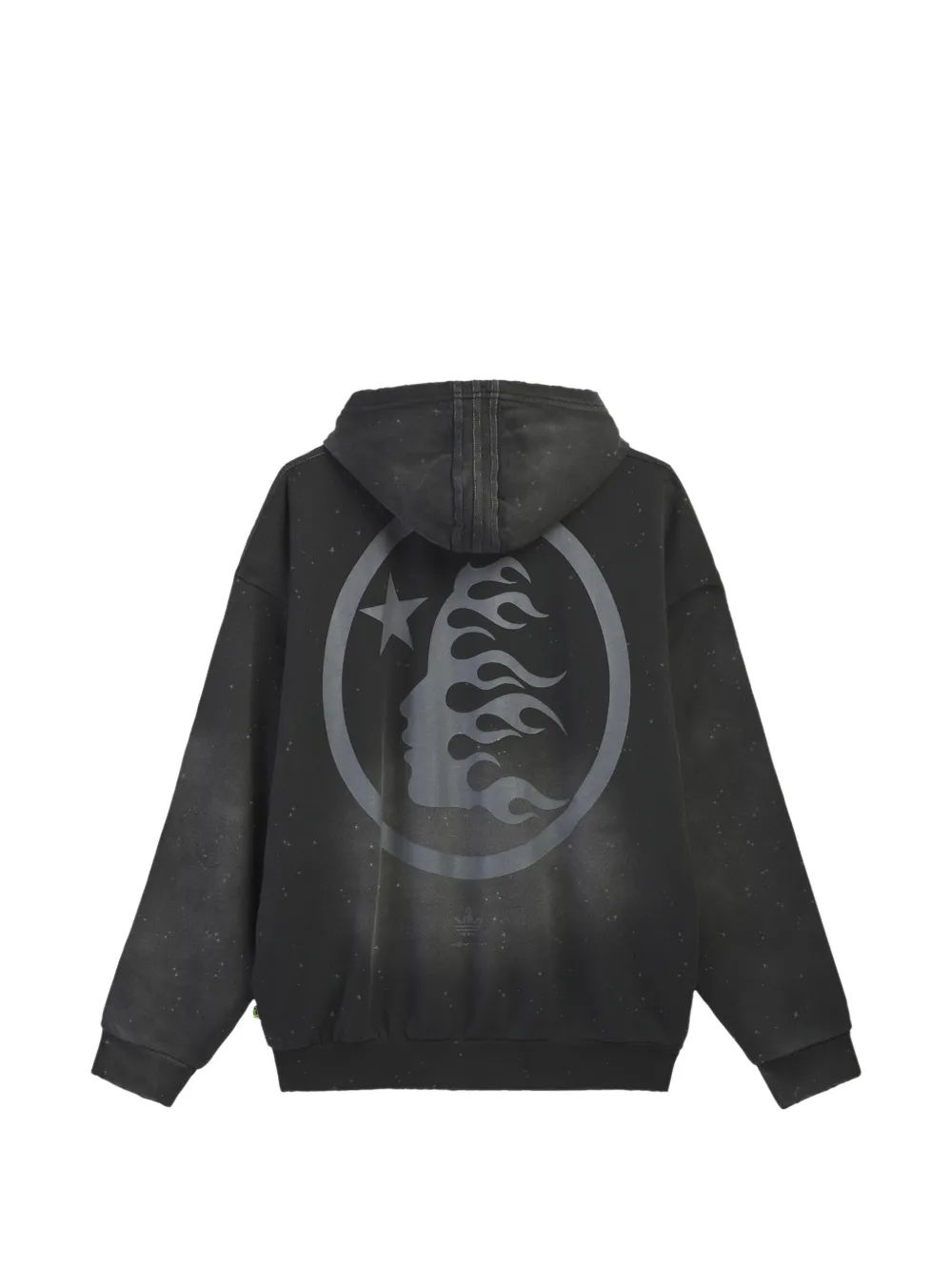 HELLSTAR x adidas graphic-print fleece hoodie Zwart