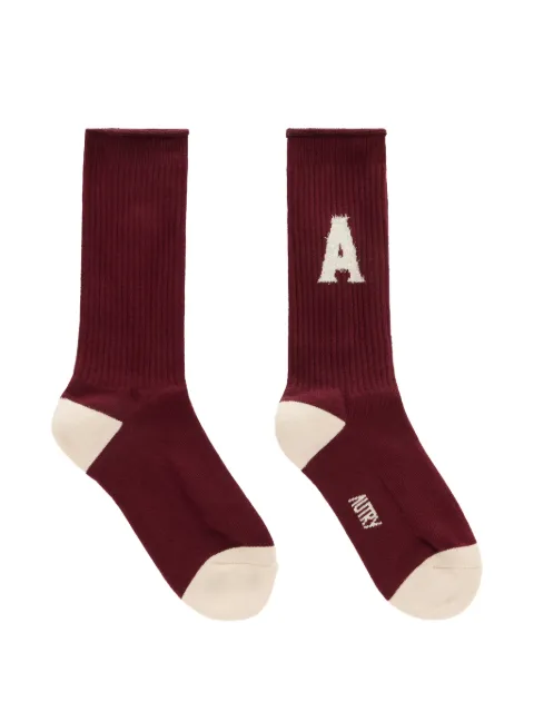 Autry ribbed socks with jacquard logo 