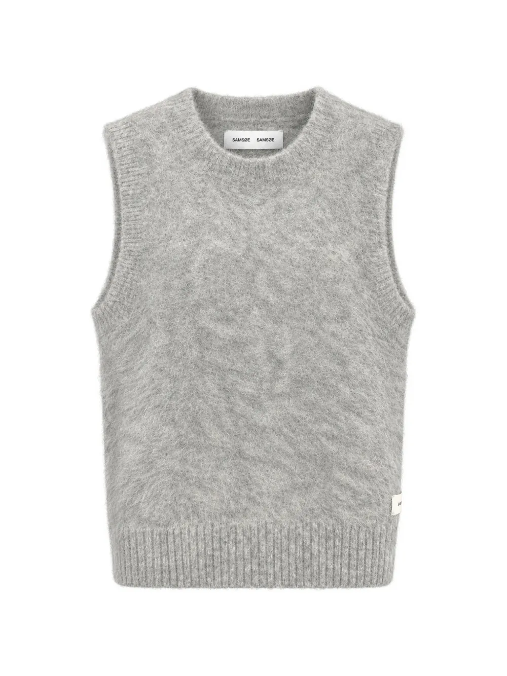SAMSOE brushed crew-neck vest Grijs
