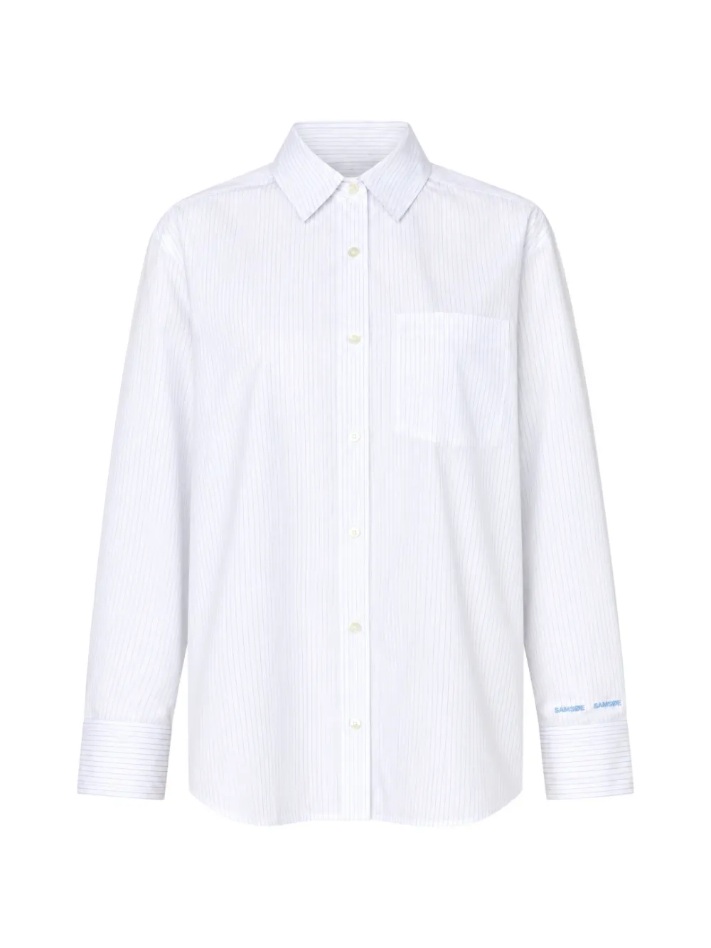SAMSOE pinstripe-pattern shirt Wit