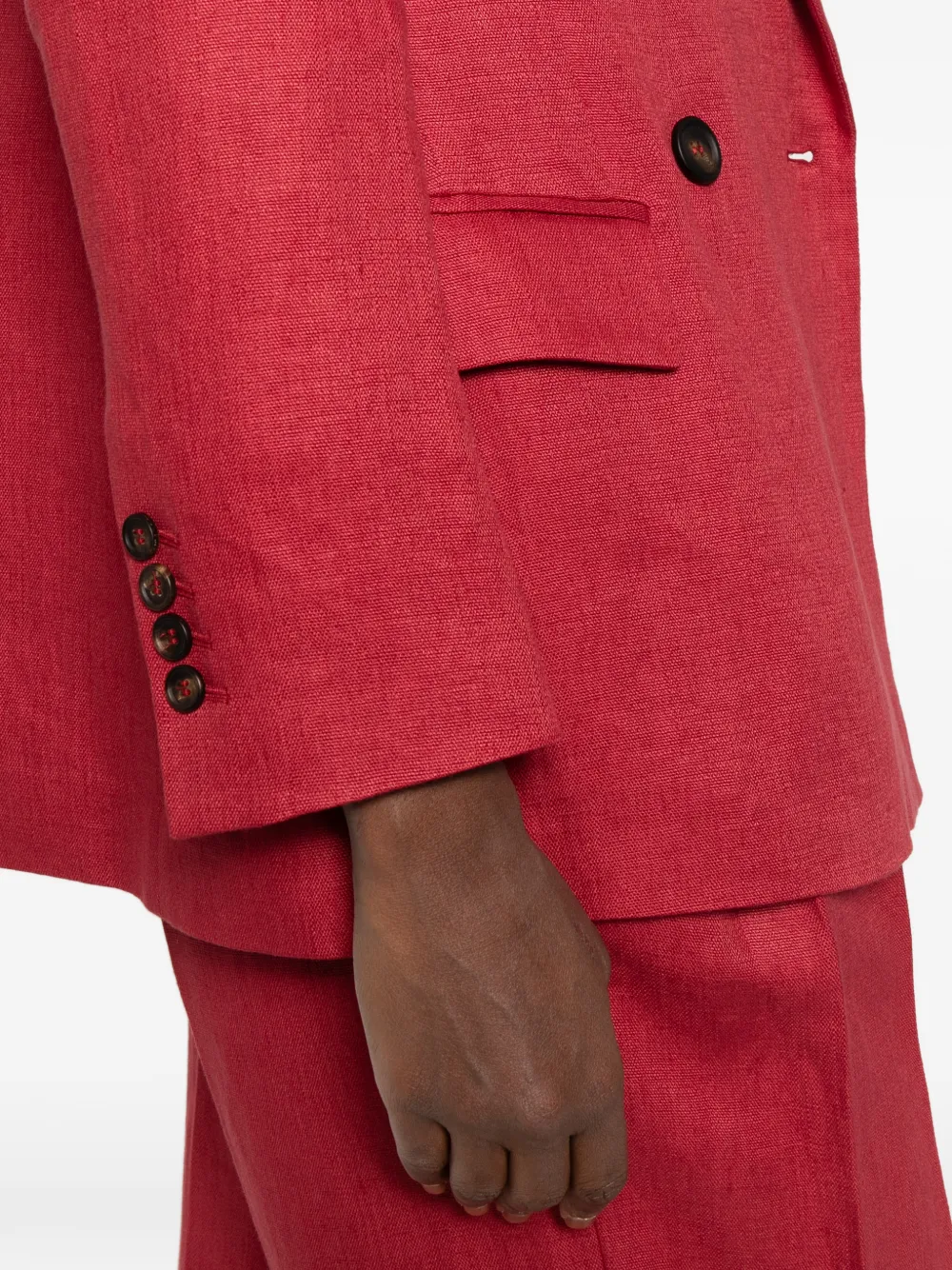 Brunello Cucinelli Jack met dubbele rij knopen Rood