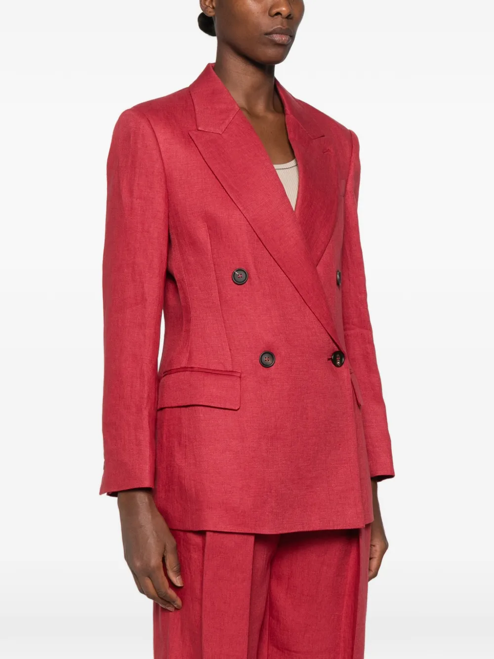 Brunello Cucinelli Jack met dubbele rij knopen Rood