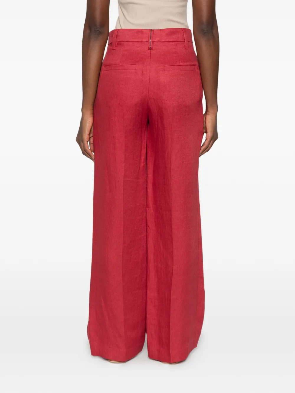 Brunello Cucinelli pleated wide-leg trousers Rood