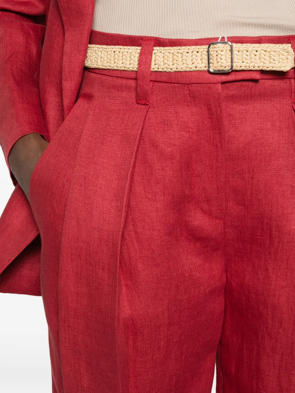 Brunello Cucinelli pleated wide-leg trousers Rood