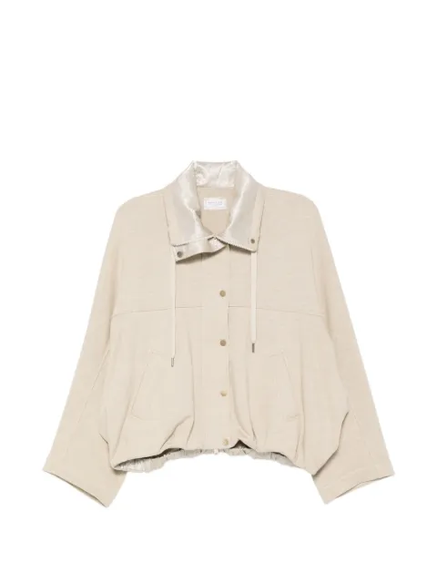 Brunello Cucinelli drawstring-collar press-stud sweater