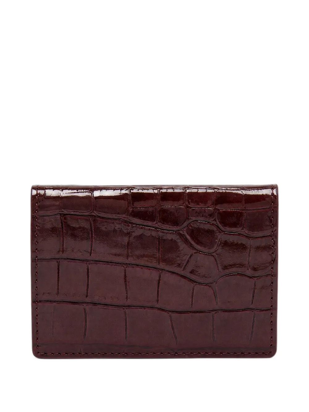 MC2 Saint Barth bordeaux leather card holder with croco print Rood